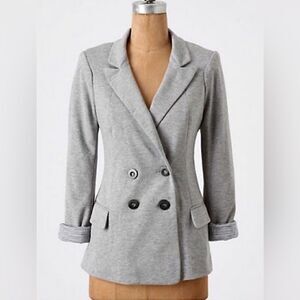 Anthropologie Cartonnier Boyfriend Blazer Jacket Gray Medium Preppy Versitile